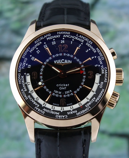 (image for) VULCAIN 18K ROSE GOLD 42MM CRICKET GMT ALARM AUTOMATIC WATCH / 100508.029